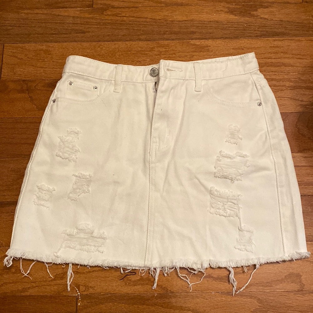 white jean skirt from shein!